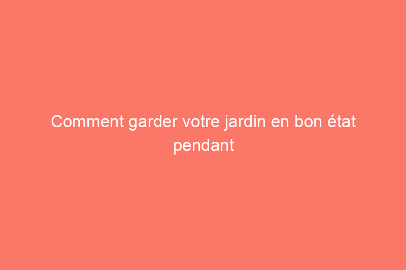 Comment garder votre jardin en bon état pendant vos vacances