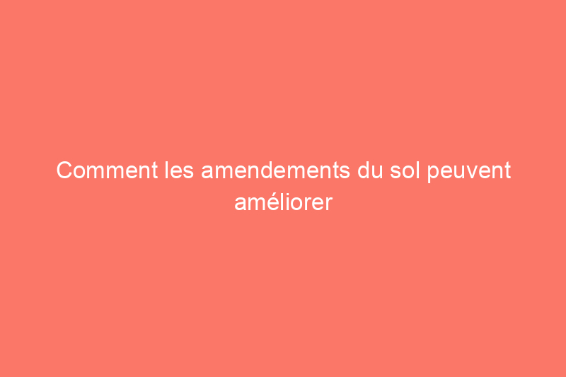 Comment les amendements du sol peuvent améliorer votre jardin