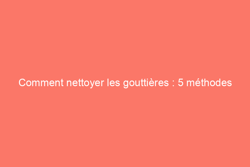 Comment nettoyer les gouttières : 5 méthodes efficaces pour y parvenir