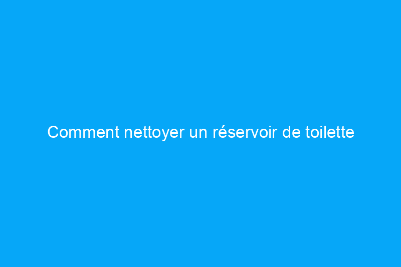 Comment nettoyer un réservoir de toilette