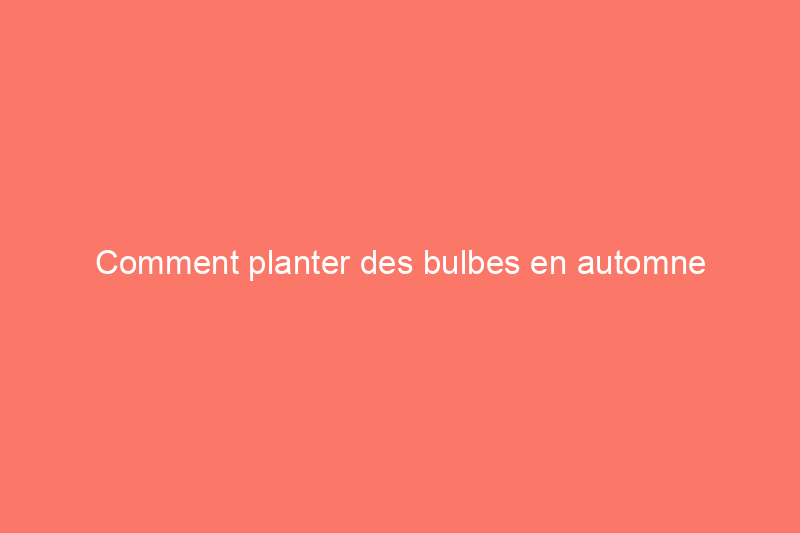 Comment planter des bulbes en automne