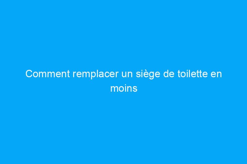 Comment remplacer un siège de toilette en moins de 30 minutes