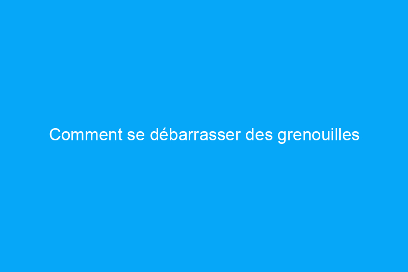 Comment se débarrasser des grenouilles