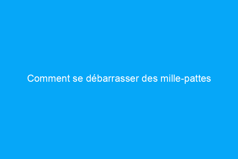 Comment se débarrasser des mille-pattes