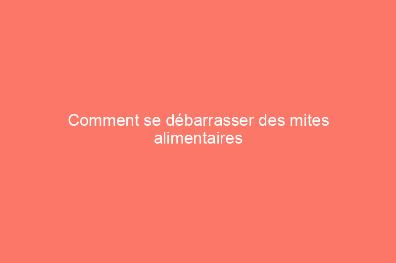 Comment se débarrasser des mites alimentaires