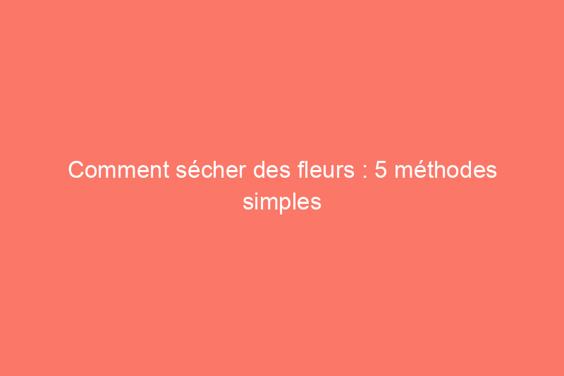 Comment sécher des fleurs : 5 méthodes simples à faire soi-même