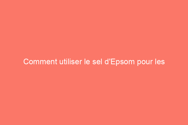 Comment utiliser le sel d'Epsom pour les plantes