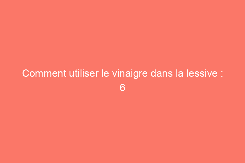 Comment utiliser le vinaigre dans la lessive : 6 choses à faire et à ne pas faire à connaître