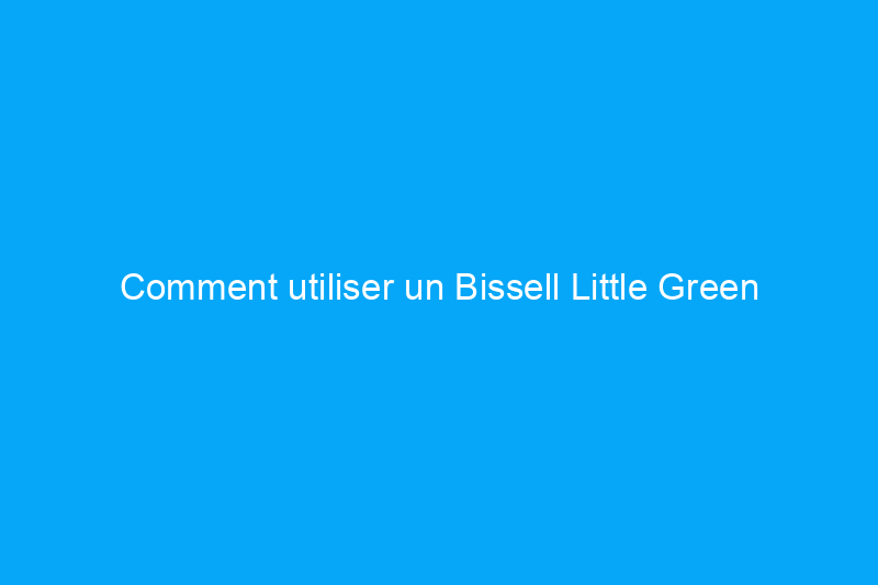 Comment utiliser un Bissell Little Green