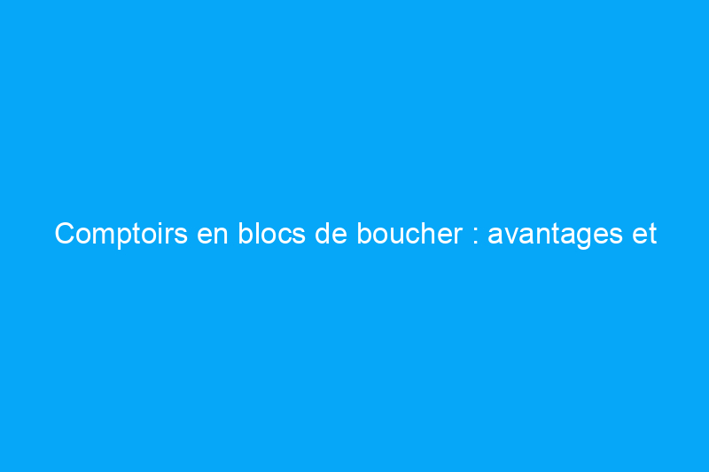 Comptoirs en blocs de boucher : avantages et inconvénients à prendre en compte avant l'installation 