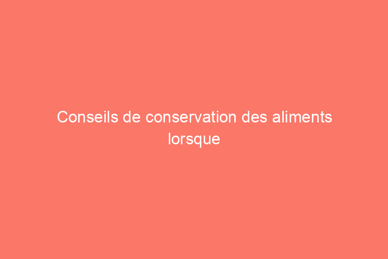 Conseils de conservation des aliments lorsque vous ne trouvez pas de bocaux Mason