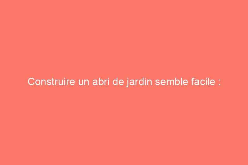 Construire un abri de jardin semble facile : voici ce que nous avons appris en construisant un abri de jardin ShelterLogic