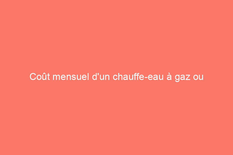 Coût mensuel d'un chauffe-eau à gaz ou électrique : lequel choisir en fonction du prix que vous allez payer