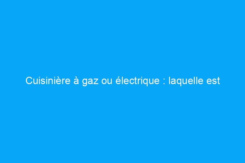 Cuisinière à gaz ou électrique : laquelle est la meilleure ?