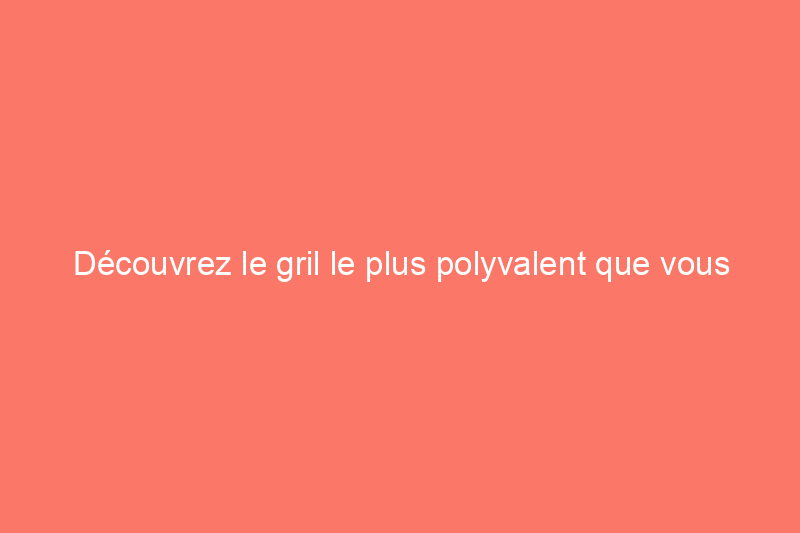 Découvrez le gril le plus polyvalent que vous pouvez emporter avec vous lors d'un talonnage ou d'un voyage sur la route