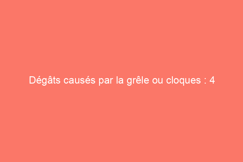 Dégâts causés par la grêle ou cloques : 4 différences cruciales entre ces types de dommages au toit