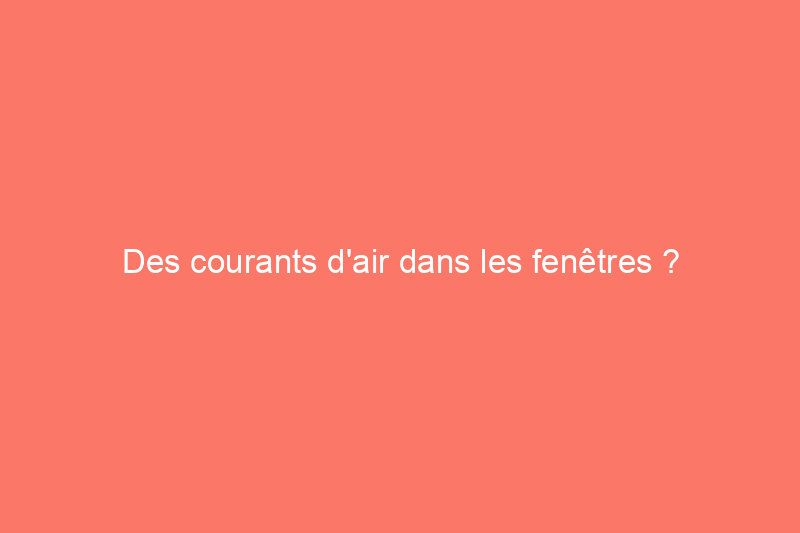 Des courants d'air dans les fenêtres ? Essayez ces 12 solutions pour tous les budgets