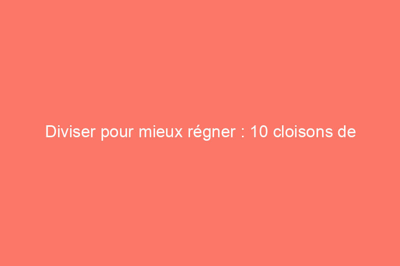 Diviser pour mieux régner : 10 cloisons de séparation pour mettre de l'ordre dans votre espace