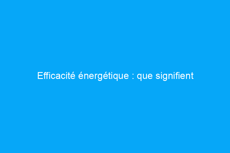 Efficacité énergétique : que signifient vraiment toutes ces notes ? 