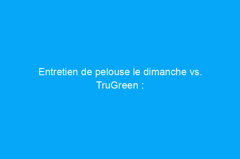 Entretien de pelouse le dimanche vs. TruGreen : quel service d'entretien de pelouse est le meilleur en 2024 ?