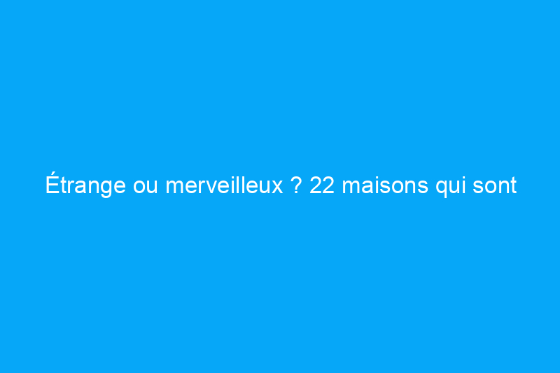 Étrange ou merveilleux ? 22 maisons qui sont tout sauf ordinaires