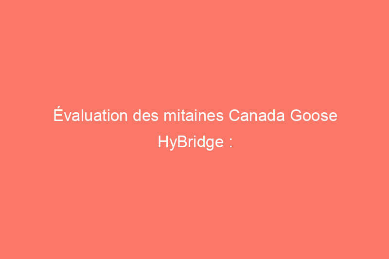 Évaluation des mitaines Canada Goose HyBridge : mon meilleur choix pour le froid extrême