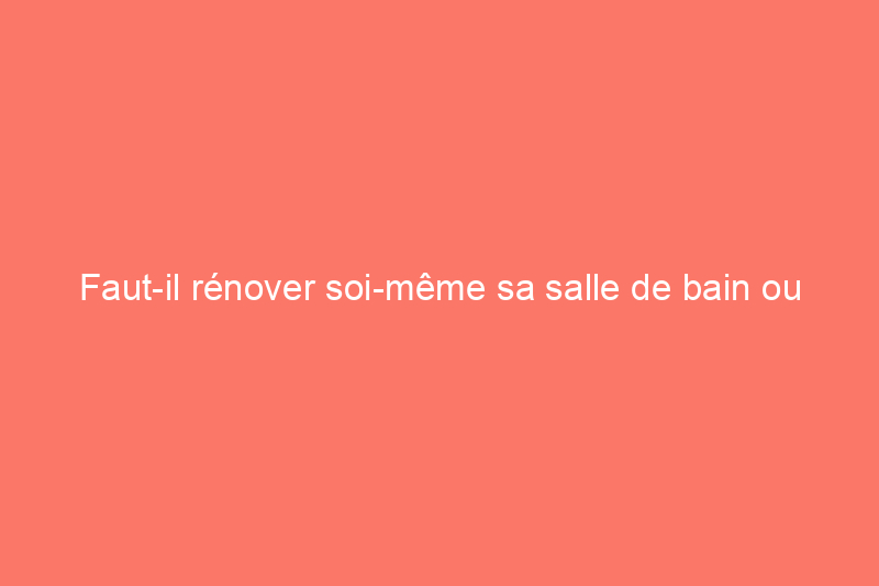 Faut-il rénover soi-même sa salle de bain ou engager un professionnel ?