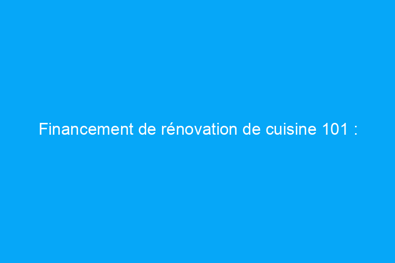 Financement de rénovation de cuisine 101 : toutes les options de prêt à prendre en compte