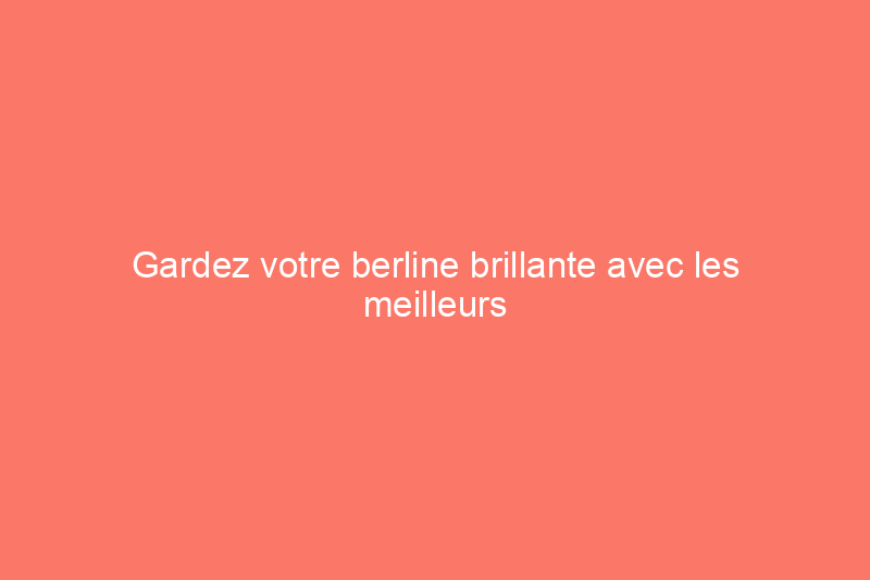 Gardez votre berline brillante avec les meilleurs nettoyeurs haute pression pour voitures