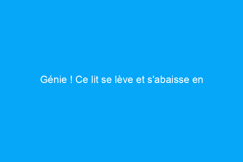 Génie ! Ce lit se lève et s'abaisse en appuyant sur un bouton