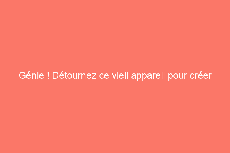 Génie ! Détournez ce vieil appareil pour créer un foyer parfait