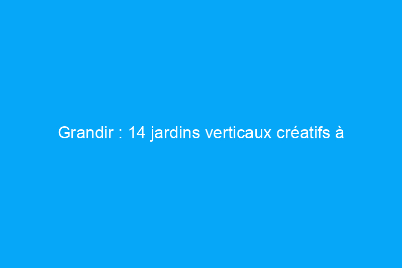 Grandir : 14 jardins verticaux créatifs à réaliser soi-même