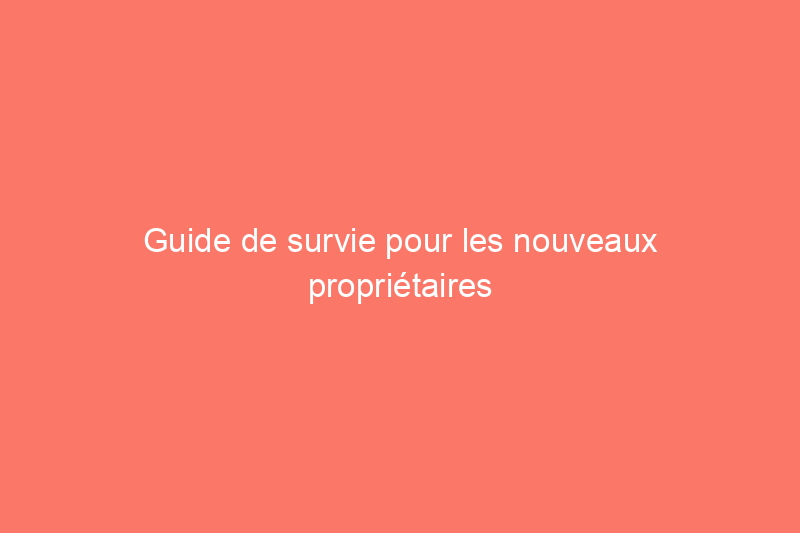 Guide de survie pour les nouveaux propriétaires : des gestes intelligents qui vous aideront à traverser la première année