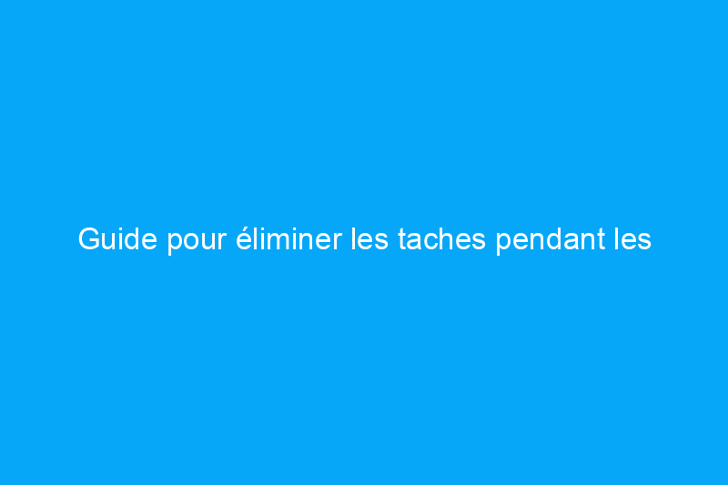 Guide pour éliminer les taches pendant les fêtes : comment éliminer le café, la sauce, la cire et bien plus encore