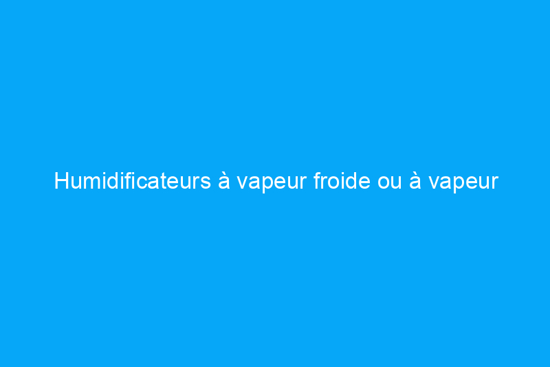 Humidificateurs à vapeur froide ou à vapeur chaude : lequel vous convient le mieux ?