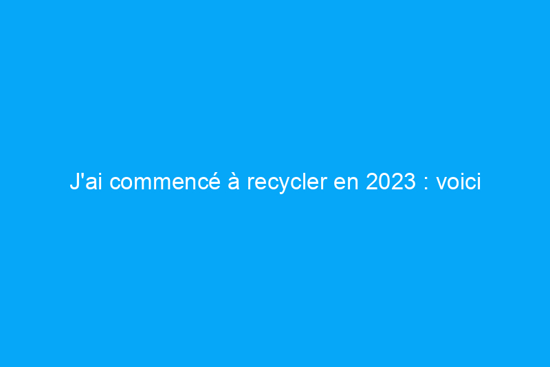 J'ai commencé à recycler en 2023 : voici pourquoi ce n'est pas ce à quoi je m'attendais