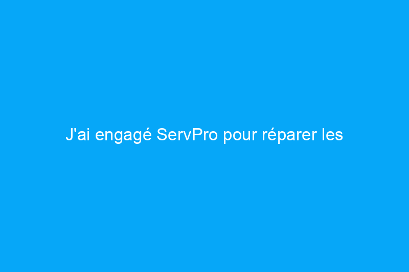 J'ai engagé ServPro pour réparer les dégâts d'eau après une inondation : est-ce que le produit a coulé ou nagé ?