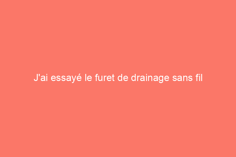 J'ai essayé le furet de drainage sans fil DeWalt en un clin d'œil : voici ce qui s'est passé