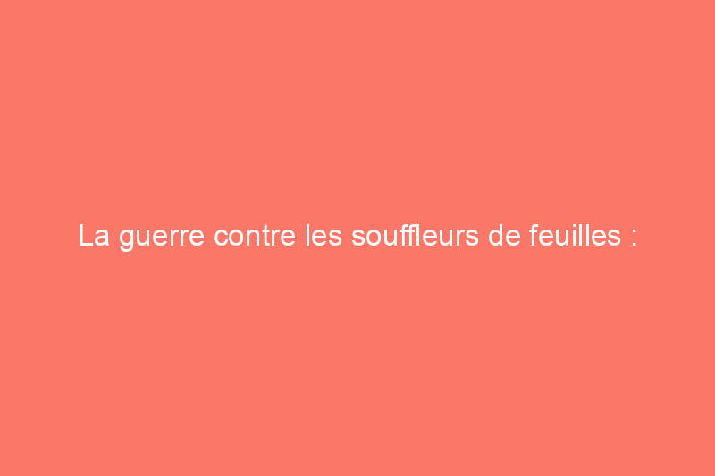 La guerre contre les souffleurs de feuilles : pourquoi certaines communautés s'insurgent contre ces outils de jardinage bruyants