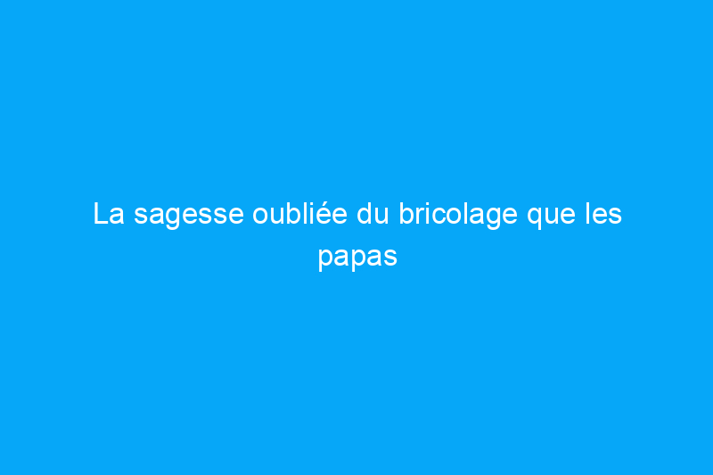 La sagesse oubliée du bricolage que les papas connaissent le mieux