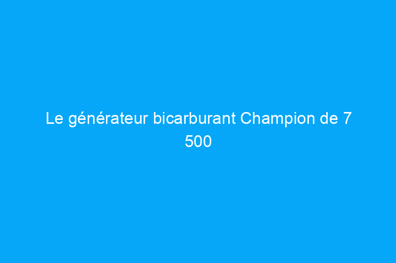 Le générateur bicarburant Champion de 7 500 watts est presque parfait, consultez notre avis testé