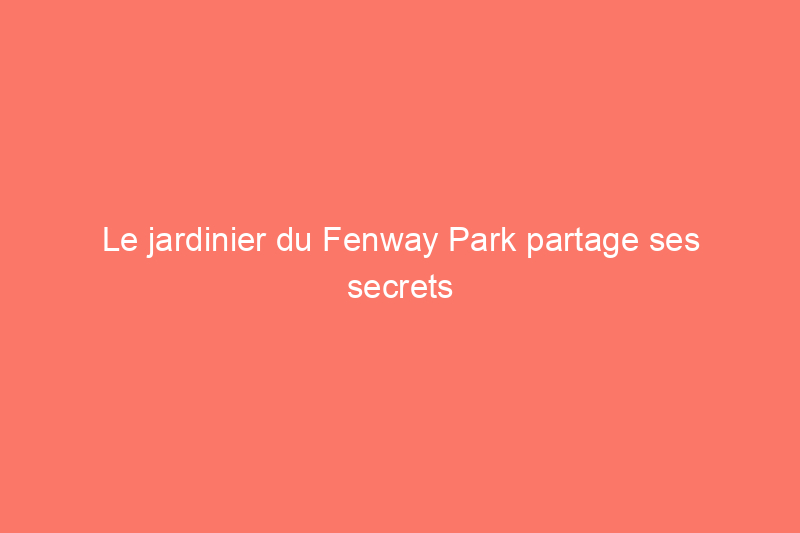 Le jardinier du Fenway Park partage ses secrets pour une pelouse verte et luxuriante