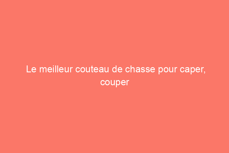 Le meilleur couteau de chasse pour caper, couper et habiller avec soin sur le terrain