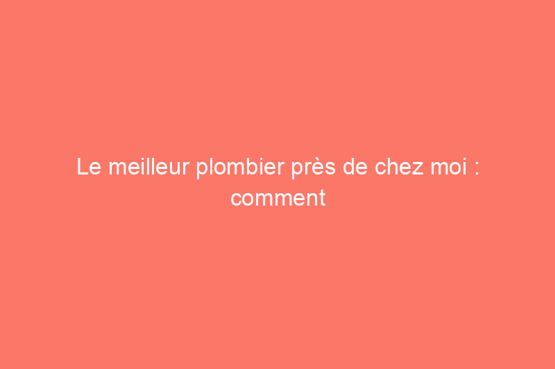 Le meilleur plombier près de chez moi : comment embaucher le meilleur plombier près de chez moi en fonction du coût, du problème et d'autres considérations