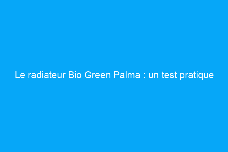 Le radiateur Bio Green Palma : un test pratique