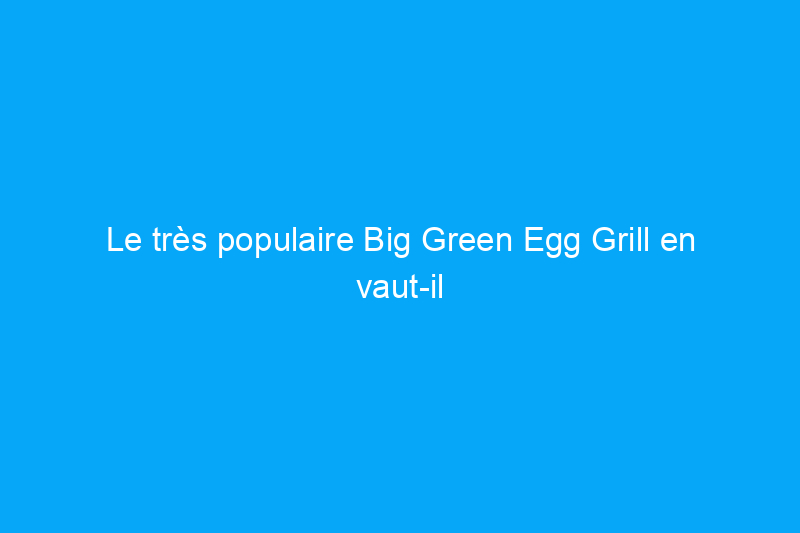 Le très populaire Big Green Egg Grill en vaut-il vraiment la peine ?