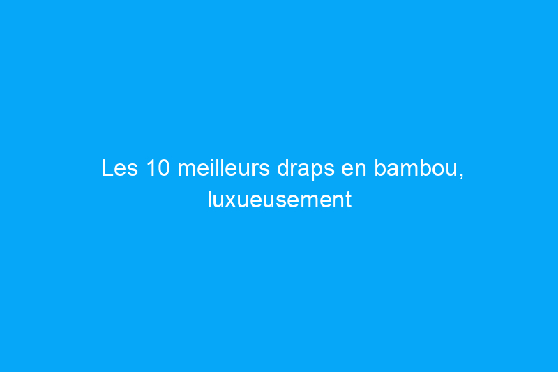 Les 10 meilleurs draps en bambou, luxueusement doux et rafraîchissants