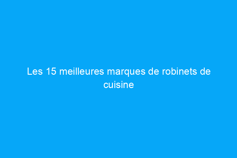 Les 15 meilleures marques de robinets de cuisine de 2024