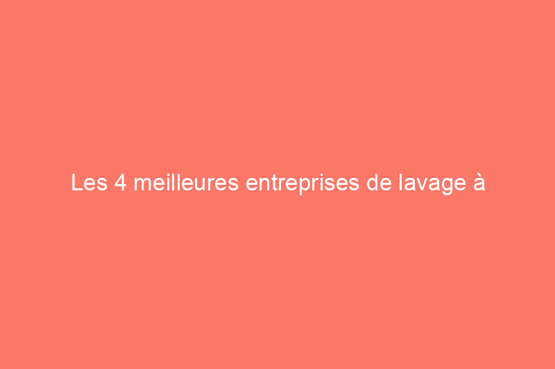 Les 4 meilleures entreprises de lavage à pression de 2024