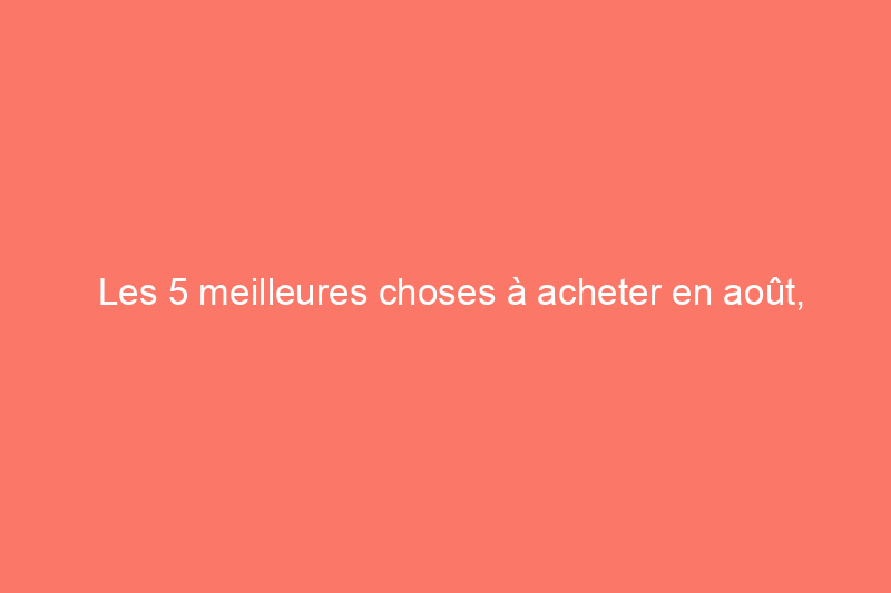 Les 5 meilleures choses à acheter en août, selon les experts du commerce de détail